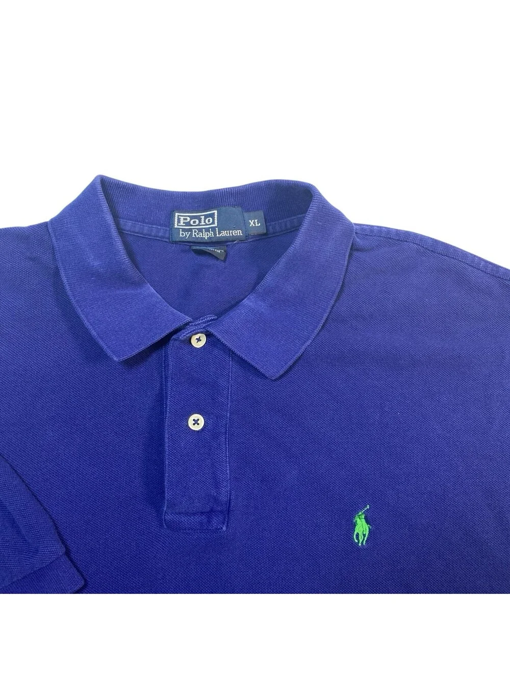 Polo Ralph Lauren Classic Fit Men's Blue Polo Shirt, Green Pony Logo, Size XL